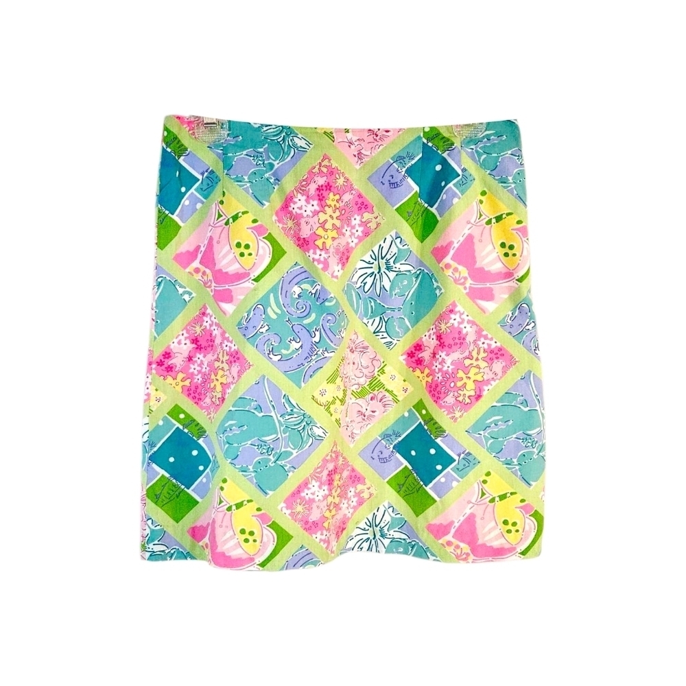 Lilly Pulitzer Surf N Patch Pathwork Print Skirt